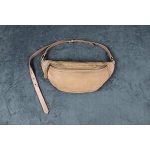 MANDRN‎ Atlas Belt Bag Sand Tan Leather Fanny Pack Crossbody Sling Boho Festival